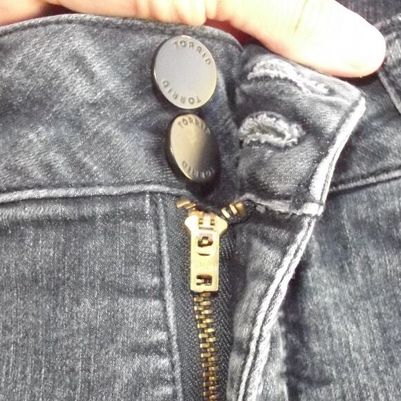 TORRID Jeans, 20R, Faded Black/Gray, Slim Boot, Double Button waist, Zipper - Picture 6 of 11